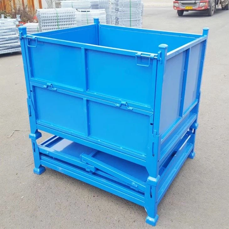 The Folding Powder Coated Steel Bins,Warehouse Pallet Racking Accessories | Voxreal Fixture,Supermarket, Retail Chain Gondola Shelves and LED Lighting Manufacturer. 