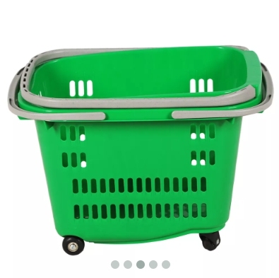 40L Shop Plastic Rolling Basket,Shopping Carts & Baskets for Supermarkets | Voxreal Fixture
,Supermarket, Retail Chain Gondola Shelves and LED Lighting Manufacturer. 