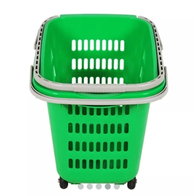 40L Shop Plastic Rolling Basket,Shopping Carts & Baskets for Supermarkets | Voxreal Fixture
,Supermarket, Retail Chain Gondola Shelves and LED Lighting Manufacturer. 
