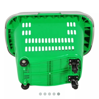 40L Shop Plastic Rolling Basket,Shopping Carts & Baskets for Supermarkets | Voxreal Fixture
,Supermarket, Retail Chain Gondola Shelves and LED Lighting Manufacturer. 