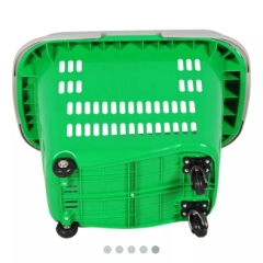 40L Shop Plastic Rolling Basket,Shopping Carts & Baskets for Supermarkets | Voxreal Fixture
,Supermarket, Retail Chain Gondola Shelves and LED Lighting Manufacturer. 