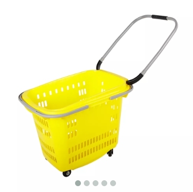 50L Rolling Basket with Handles,Shopping Carts & Baskets for Supermarkets | Voxreal Fixture
,Supermarket, Retail Chain Gondola Shelves and LED Lighting Manufacturer. 