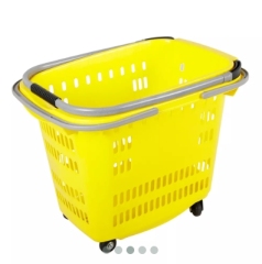 50L Rolling Basket with Handles,Shopping Carts & Baskets for Supermarkets | Voxreal Fixture
,Supermarket, Retail Chain Gondola Shelves and LED Lighting Manufacturer. 