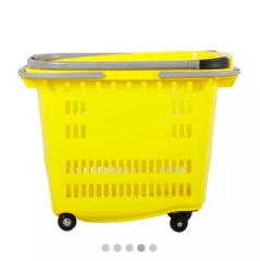 50L Rolling Basket with Handles,Shopping Carts & Baskets for Supermarkets | Voxreal Fixture
,Supermarket, Retail Chain Gondola Shelves and LED Lighting Manufacturer. 