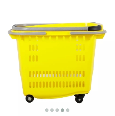 50L Rolling Basket with Handles,Shopping Carts & Baskets for Supermarkets | Voxreal Fixture
,Supermarket, Retail Chain Gondola Shelves and LED Lighting Manufacturer. 