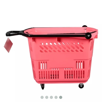 33L Customized Color And Logo Rolling Basket,Shopping Carts & Baskets for Supermarkets | Voxreal Fixture
,Supermarket, Retail Chain Gondola Shelves and LED Lighting Manufacturer. 