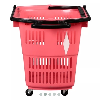 33L Customized Color And Logo Rolling Basket,Shopping Carts & Baskets for Supermarkets | Voxreal Fixture
,Supermarket, Retail Chain Gondola Shelves and LED Lighting Manufacturer. 