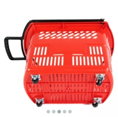 28L 4 Castors Rolling Shopping Basket,Shopping Carts & Baskets for Supermarkets | Voxreal Fixture
,Supermarket, Retail Chain Gondola Shelves and LED Lighting Manufacturer. 