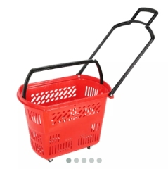 28L 4 Castors Rolling Shopping Basket,Shopping Carts & Baskets for Supermarkets | Voxreal Fixture
,Supermarket, Retail Chain Gondola Shelves and LED Lighting Manufacturer. 
