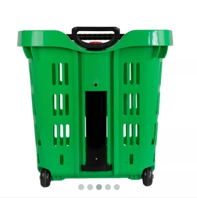 40L 2 Rolls Grip Handle Shopping Basket,Shopping Carts & Baskets for Supermarkets | Voxreal Fixture
,Supermarket, Retail Chain Gondola Shelves and LED Lighting Manufacturer. 