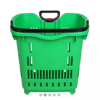 40L 2 Rolls Grip Handle Shopping Basket,Shopping Carts & Baskets for Supermarkets | Voxreal Fixture
,Supermarket, Retail Chain Gondola Shelves and LED Lighting Manufacturer. 