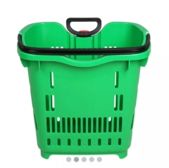 40L 2 Rolls Grip Handle Shopping Basket,Shopping Carts & Baskets for Supermarkets | Voxreal Fixture
,Supermarket, Retail Chain Gondola Shelves and LED Lighting Manufacturer. 