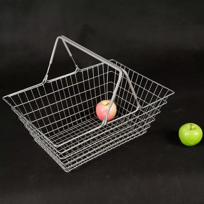 20L Metal Wire Shopping Basket for Supermarket And Uty-free Shops,Shopping Carts & Baskets for Supermarkets | Voxreal Fixture
,Supermarket, Retail Chain Gondola Shelves and LED Lighting Manufacturer. 
