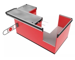 Checkout Desk with Plastic Bag Dispenser And Supermarket Entrance Gate,Real-Time Store Data & Counters | Voxreal Fixture,Supermarket, Retail Chain Gondola Shelves and LED Lighting Manufacturer. 