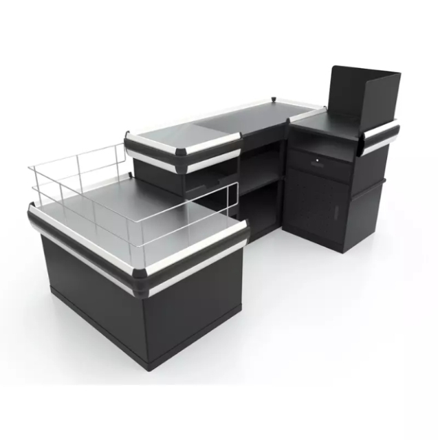 Supermarket Cashier Counter with Platform,Real-Time Store Data & Counters | Voxreal Fixture,Supermarket, Retail Chain Gondola Shelves and LED Lighting Manufacturer. 