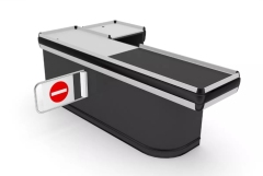 Simple Supermarket Checkout Counter with Conveyor Belt,Real-Time Store Data & Counters | Voxreal Fixture,Supermarket, Retail Chain Gondola Shelves and LED Lighting Manufacturer. 