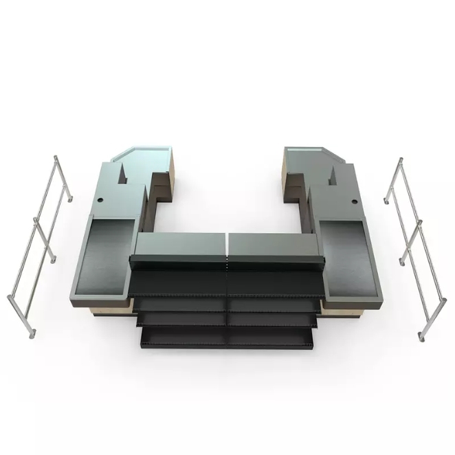 Japanese Style Checkout Counter,Real-Time Store Data & Counters | Voxreal Fixture,Supermarket, Retail Chain Gondola Shelves and LED Lighting Manufacturer. 