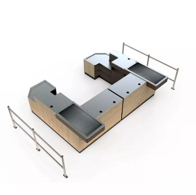 Japanese Style Checkout Counter,Real-Time Store Data & Counters | Voxreal Fixture,Supermarket, Retail Chain Gondola Shelves and LED Lighting Manufacturer. 