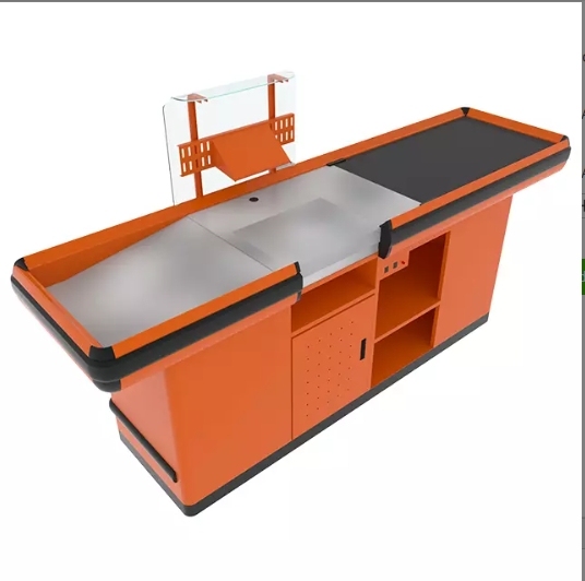 Checkout Counter with Conveyor Belt No Extra Platform,Checkout Counter with Conveyor Belt No Extra Platform,Supermarket, Retail Chain Gondola Shelves and LED Lighting Manufacturer. 