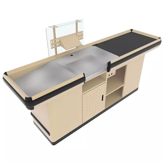 Checkout Counter with Conveyor Belt No Extra Platform,Checkout Counter with Conveyor Belt No Extra Platform,Supermarket, Retail Chain Gondola Shelves and LED Lighting Manufacturer. 