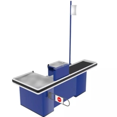 Conveyor Checkout Counter,Real-Time Store Data & Counters | Voxreal Fixture,Supermarket, Retail Chain Gondola Shelves and LED Lighting Manufacturer. 