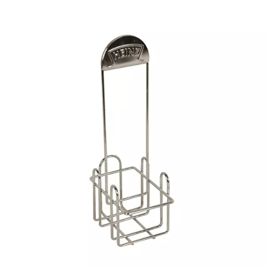 Tabletop Stainless Steel Condiment Caddy Holder Basket To Hold Heinz Bottle,supermarket shelving supplier from China,Supermarket, Retail Chain Gondola Shelves and LED Lighting Manufacturer. 