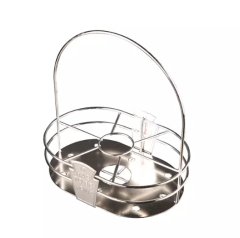Tabletop Stainless Steel Condiment Caddy Holder Basket To Hold Heinz Bottle,supermarket shelving supplier from China,Supermarket, Retail Chain Gondola Shelves and LED Lighting Manufacturer. 