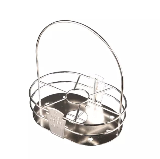 Tabletop Stainless Steel Condiment Caddy Holder Basket To Hold Heinz Bottle,supermarket shelving supplier from China,Supermarket, Retail Chain Gondola Shelves and LED Lighting Manufacturer. 