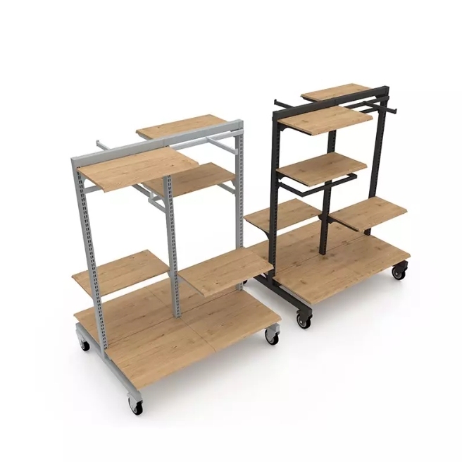 Wooden Clothes Display Stand,Wooden Clothes Display Stand,Supermarket, Retail Chain Gondola Shelves and LED Lighting Manufacturer. 