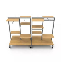Wooden Clothes Display Stand,Wooden Clothes Display Stand,Supermarket, Retail Chain Gondola Shelves and LED Lighting Manufacturer. 