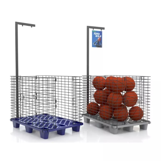 Wire Container with Plastic Pallet,Wire Container with Plastic Pallet,Supermarket, Retail Chain Gondola Shelves and LED Lighting Manufacturer. 