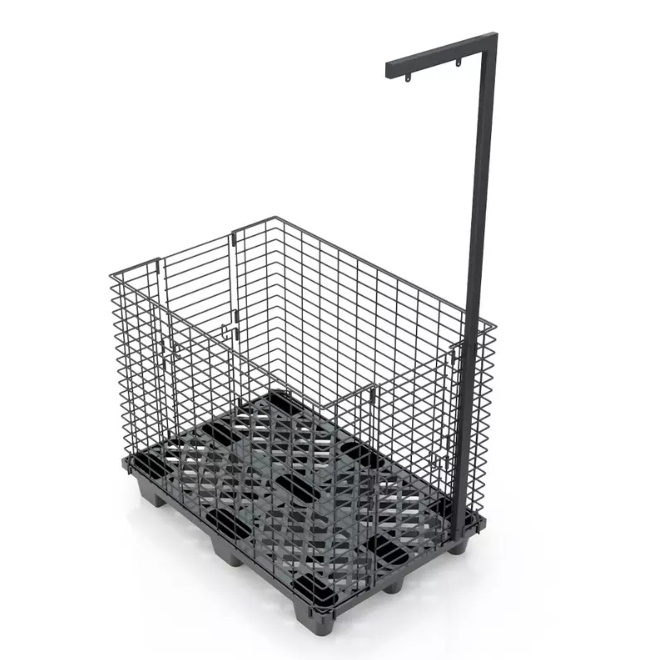 Wire Container with Plastic Pallet,Wire Container with Plastic Pallet,Supermarket, Retail Chain Gondola Shelves and LED Lighting Manufacturer. 