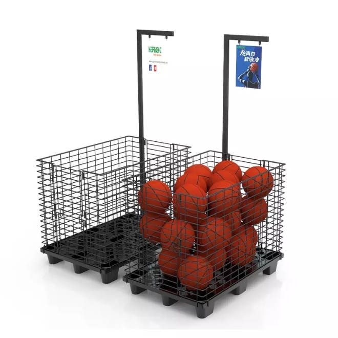Wire Container with Plastic Pallet,Wire Container with Plastic Pallet,Supermarket, Retail Chain Gondola Shelves and LED Lighting Manufacturer. 