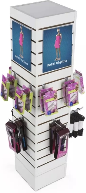 Rotating Wood Slatwall Display Free Standing Slat Wall Displays,Rotating Wood Slatwall Display Free Standing Slat Wall Displays,Supermarket, Retail Chain Gondola Shelves and LED Lighting Manufacturer. 