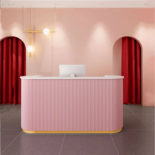 UPGRADED Morandi Reeded Reception Desk,UPGRADED Morandi Reeded Reception Desk,Supermarket, Retail Chain Gondola Shelves and LED Lighting Manufacturer. 