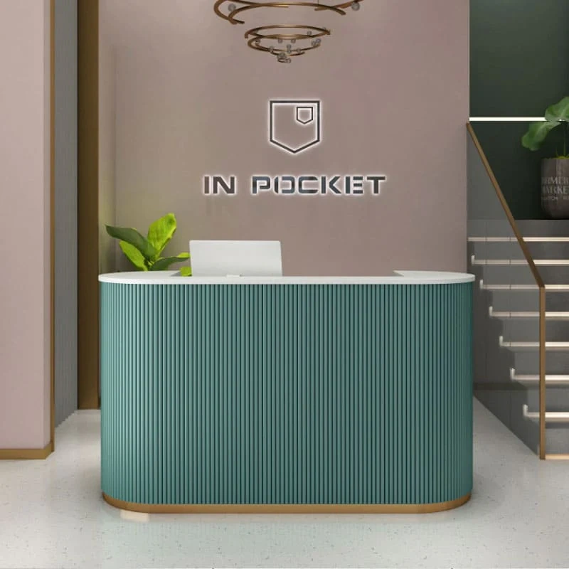 UPGRADED Morandi Reeded Reception Desk,UPGRADED Morandi Reeded Reception Desk,Supermarket, Retail Chain Gondola Shelves and LED Lighting Manufacturer. 