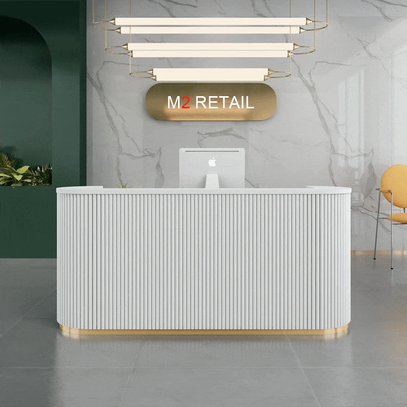 UPGRADED Morandi Reeded Reception Desk,UPGRADED Morandi Reeded Reception Desk,Supermarket, Retail Chain Gondola Shelves and LED Lighting Manufacturer. 