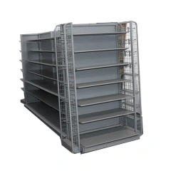Heavy Duty Black Metal Double Sided Retail Store Gondola Tego Shelving,retail store fixtures supplier China,Supermarket, Retail Chain Gondola Shelves and LED Lighting Manufacturer. 