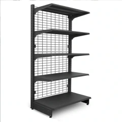 Medium Duty Double Sided Modern Metal Retail Store Supermarket Display Mesh Shelves,supermarket shelving price China factory,Supermarket, Retail Chain Gondola Shelves and LED Lighting Manufacturer. 