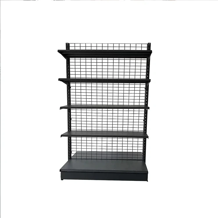 Medium Duty Double Sided Modern Metal Retail Store Supermarket Display Mesh Shelves,supermarket shelving price China factory,Supermarket, Retail Chain Gondola Shelves and LED Lighting Manufacturer. 