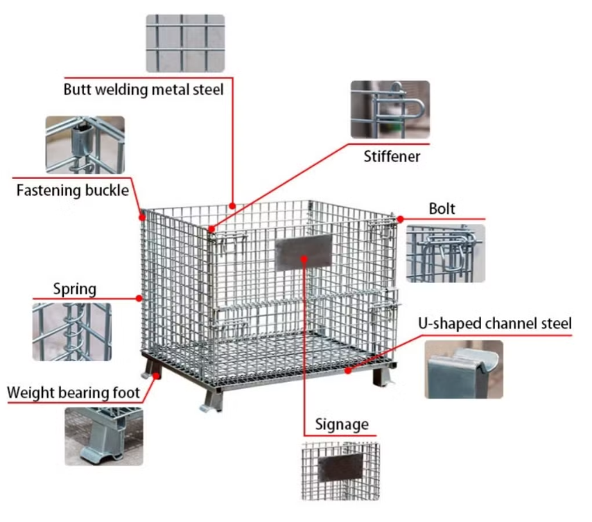 Heavy Duty 1200*1000*890mm Foldable Wire Container Storage Cage Metal Turnover Box Warehouse Iron Cage,Heavy Duty 1200*1000*890mm Foldable Wire Container Storage Cage Metal Turnover Box Warehouse Iron Cage,Supermarket, Retail Chain Gondola Shelves and LED Lighting Manufacturer. 