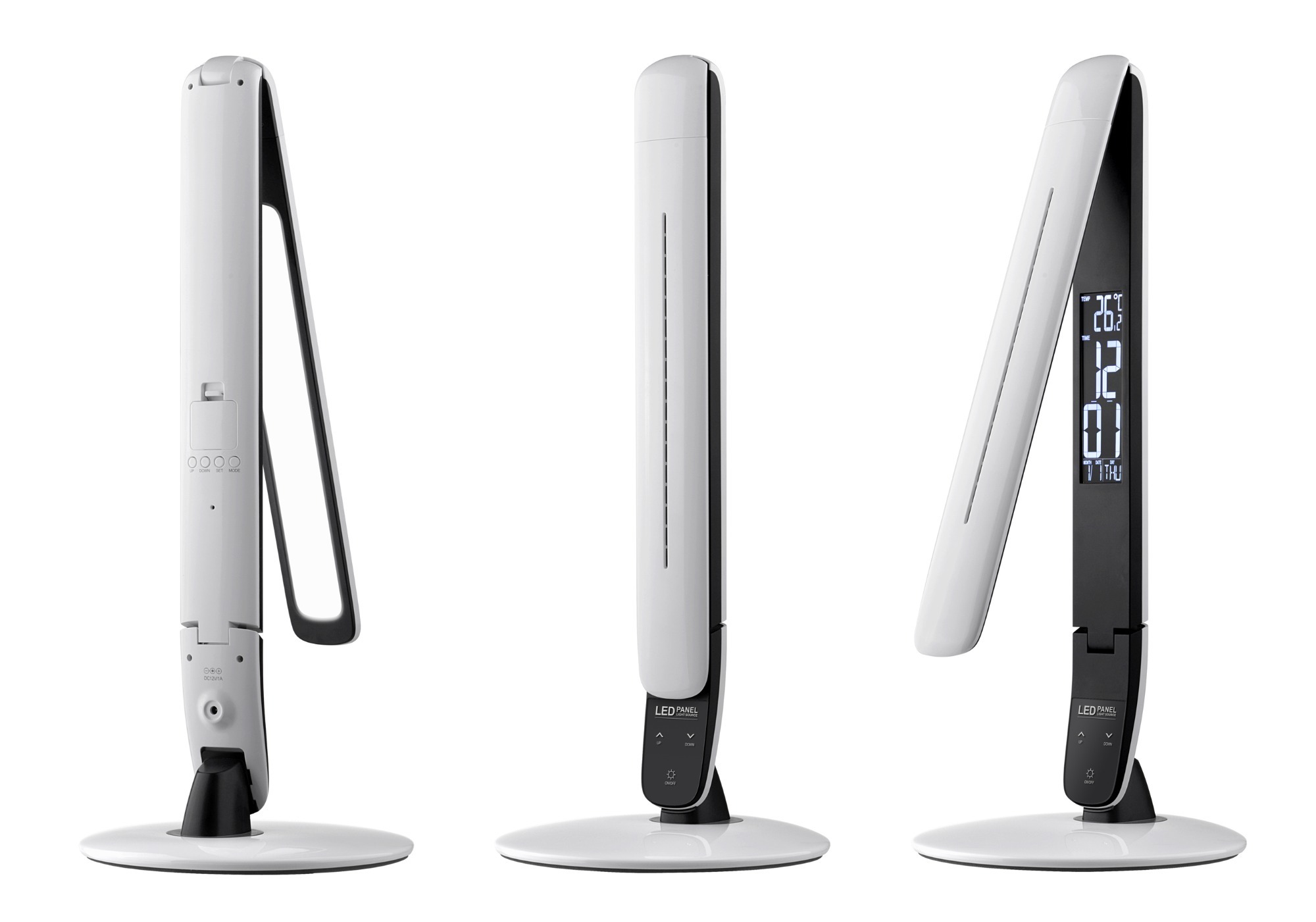 2020 Modern Foldable LED table lamp with touch dimmer and calendar display and alarm clock