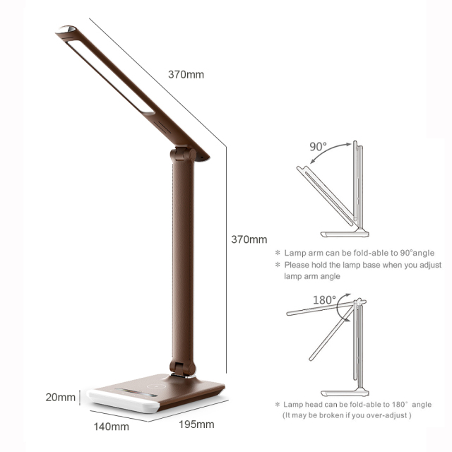 kids study home office eye-caring LED table lamp with wireless charger & RGB light
