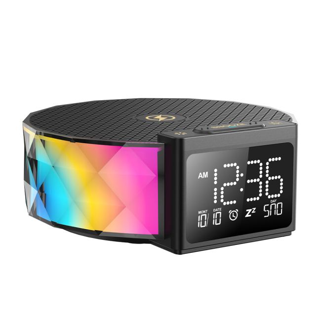 Bedside clock with wireless charger