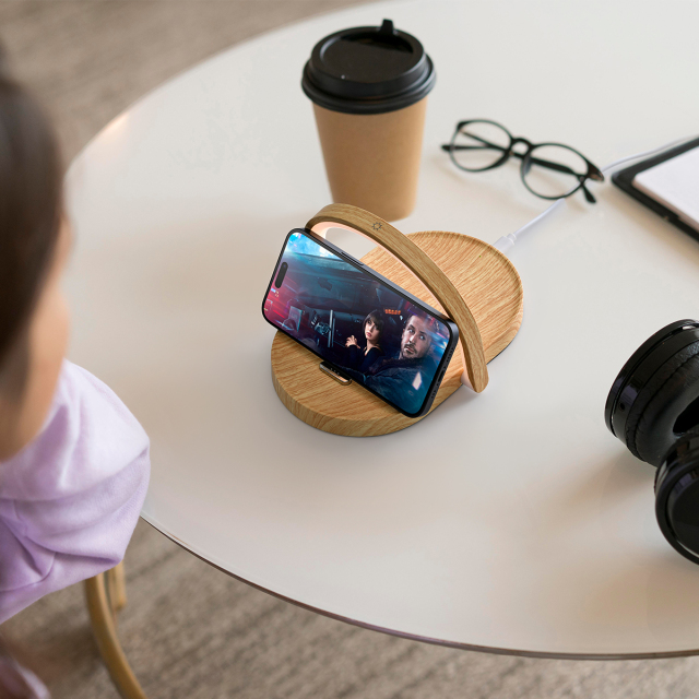 wireless charger led bedside lamp with adjustable holder