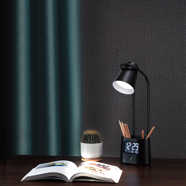 Multi Function LED Desk Lamp With Pen Holder LCD Display and USB Output
