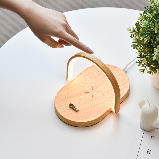 wireless charger led bedside lamp with adjustable holder