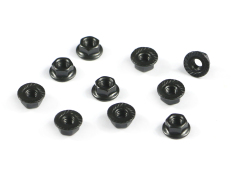 Nut M4 flanged, knurled  (10) (SER110452)
