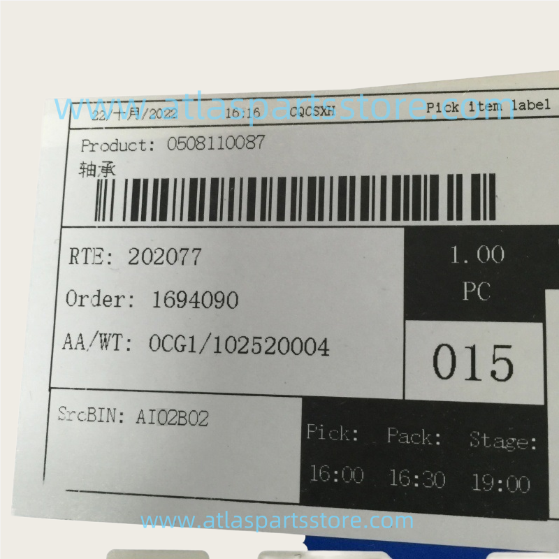 0508110087  Original Industrial Compressor Parts Bearing for Atlas Copco air compressor parts