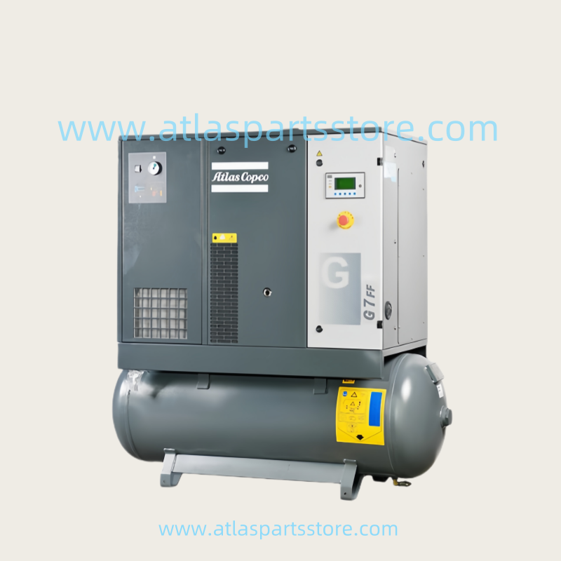 Atlas Copco G7FF oil injection screw air compressor  air storage tank with dryer